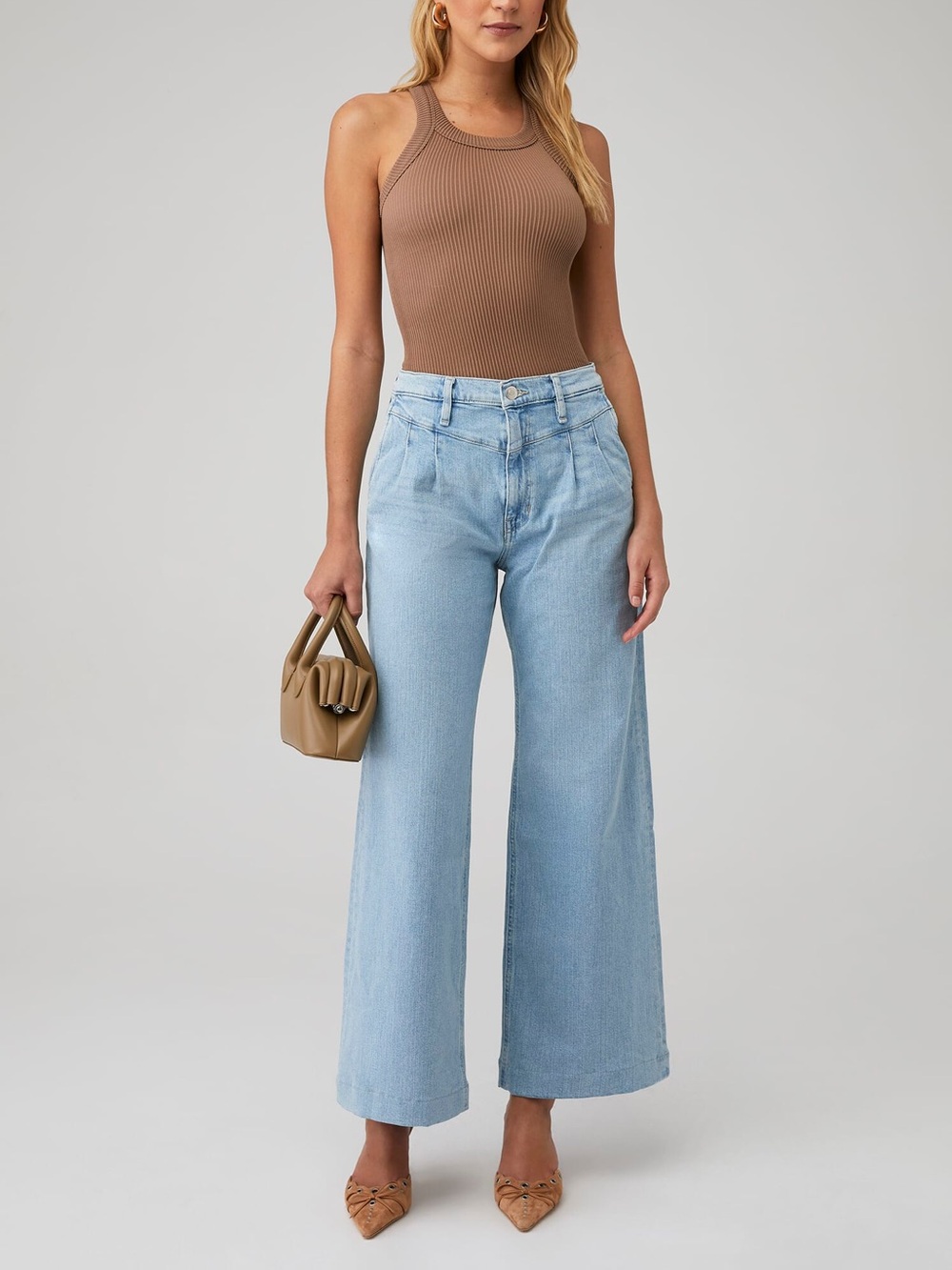 Hudson Jodie Pleated High-Rise Wide-Leg Jeans size 28 - Picture 2 of 14